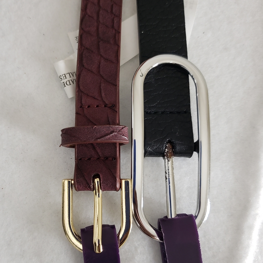 Ava & Viv Elegant Black and Purple 2 Pack Belt Set!
